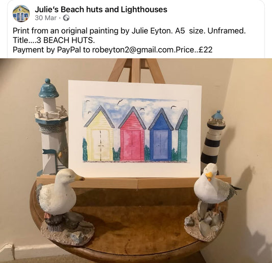 THREE BEACH HUTS