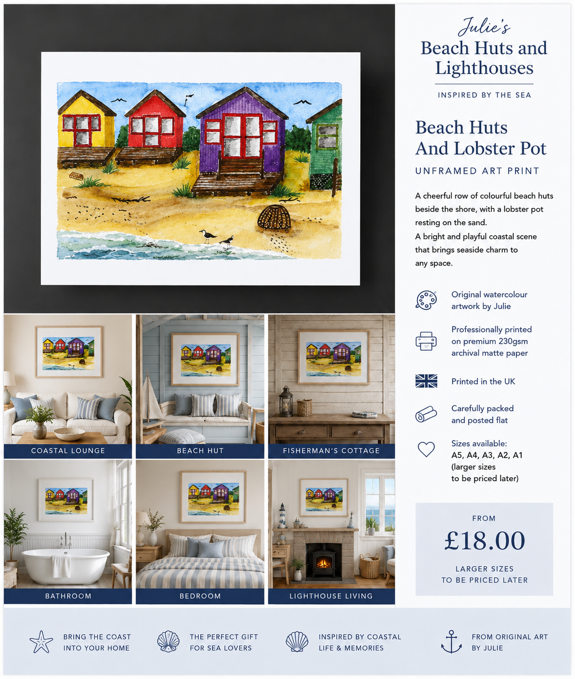 Beach Huts And Lobster Pot