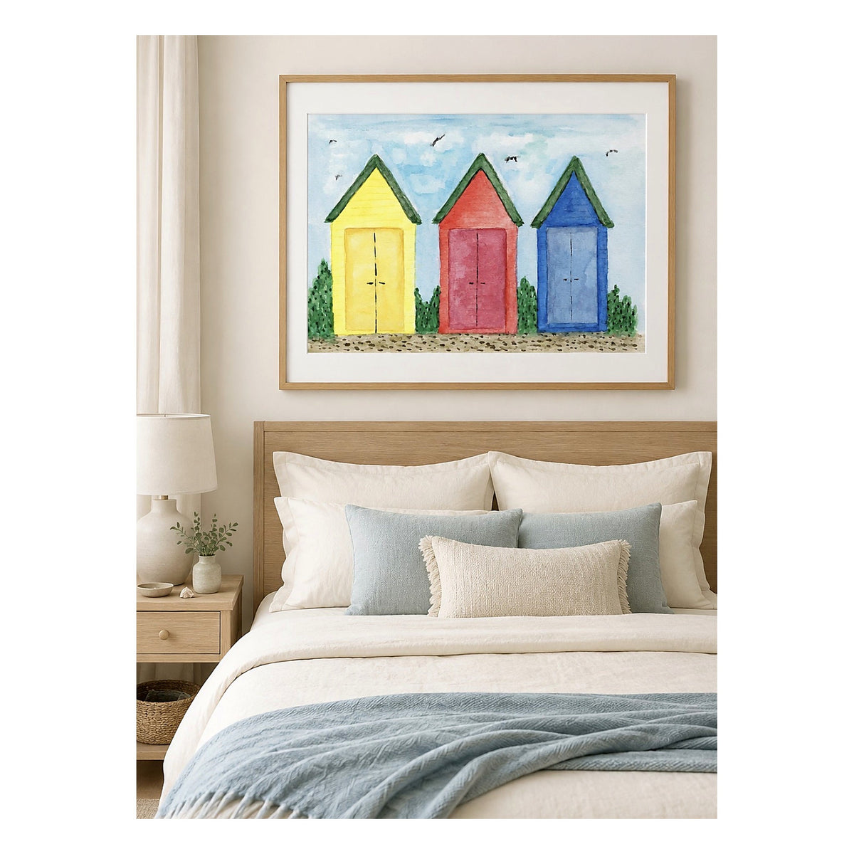 Three Beach Huts . Unframed Prints