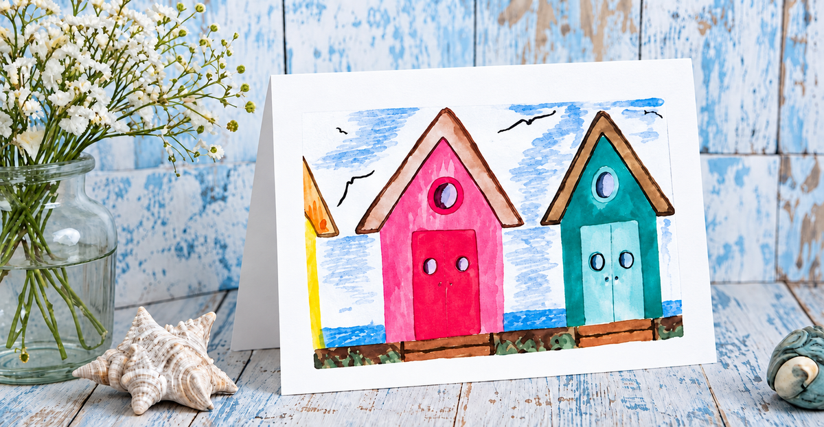 Pack of 5 Coastal Art Cards