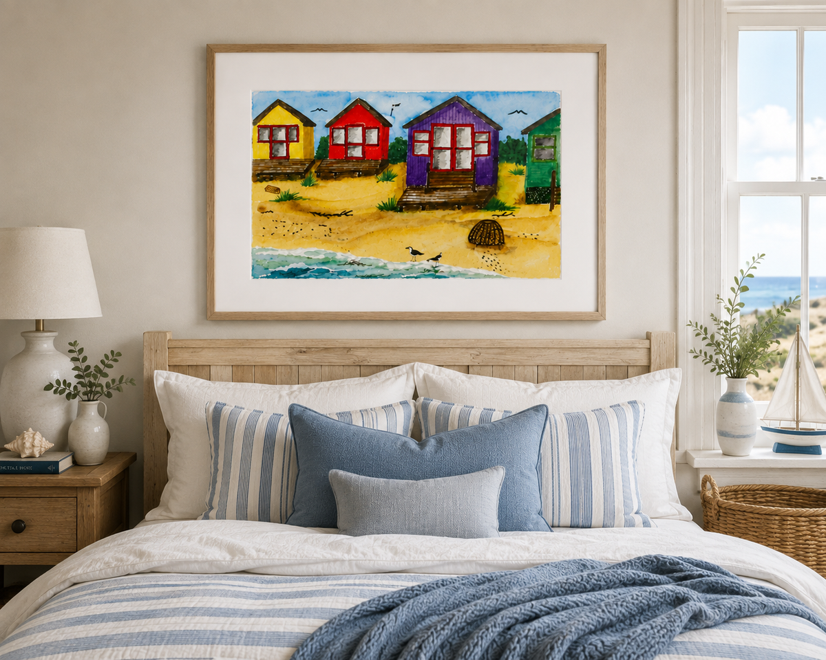 Beach Huts And Lobster Pot