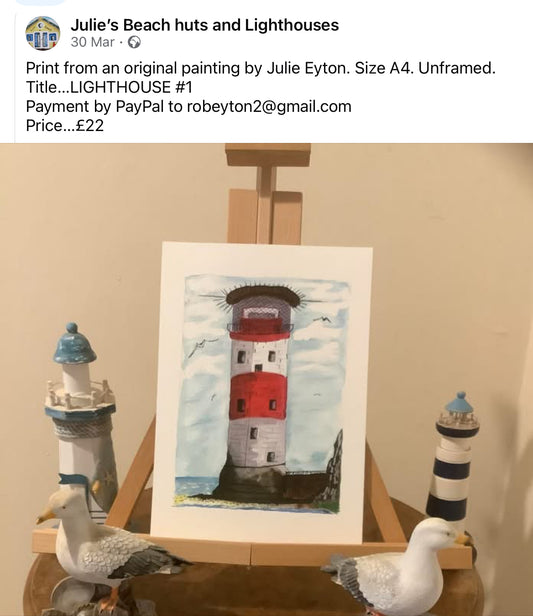 BEACH HUT PROMENADE. Greetings card.