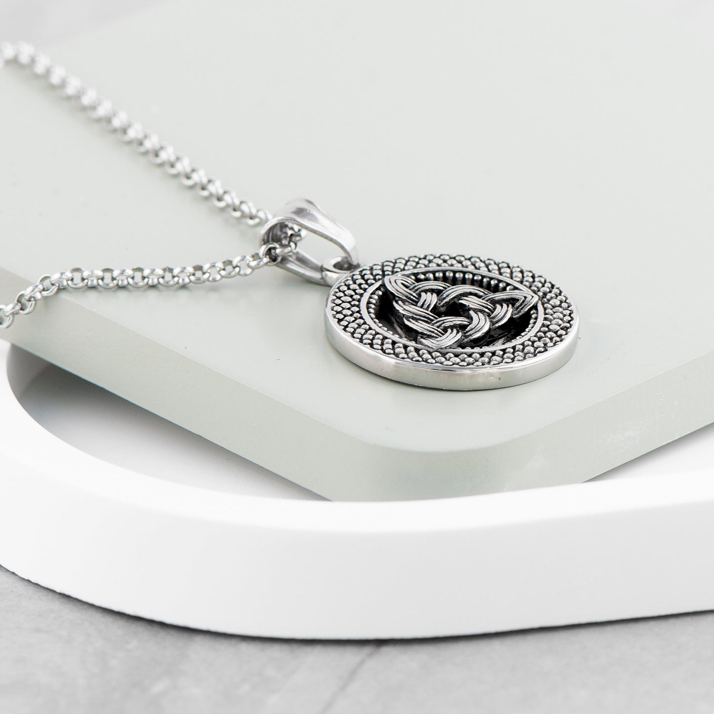 Personalised Men's Celtic Trinity Pendant Necklace